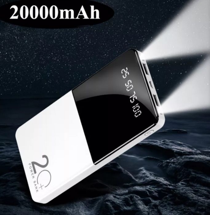 Power Bank 20000mAh, wyświetlacz cyfrowy, szybkie ładowanie
