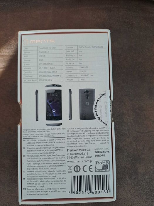 Smartfon Manta Quad Titan MSP4509