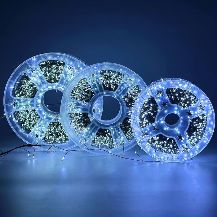 «Мішура» 100м зелений провід теплий колір 2000лед