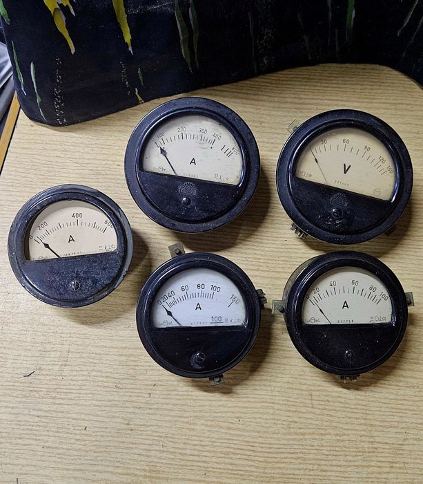 Amperomierz,  voltomierz, lubelskie, prl, vintage, 5 sztuk