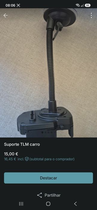 Suporte para Telemóvel  em automóvel