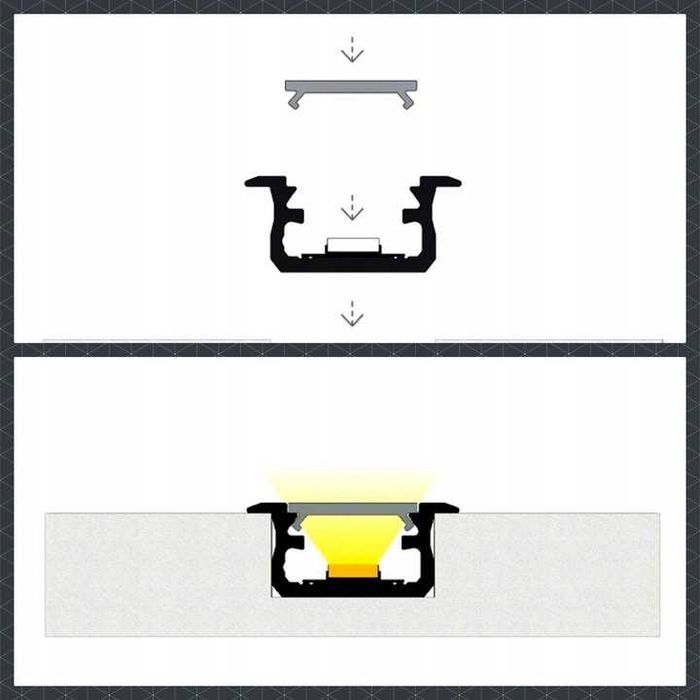 Listwy LED schodowe aluminiowe 50 cm wpuszczane