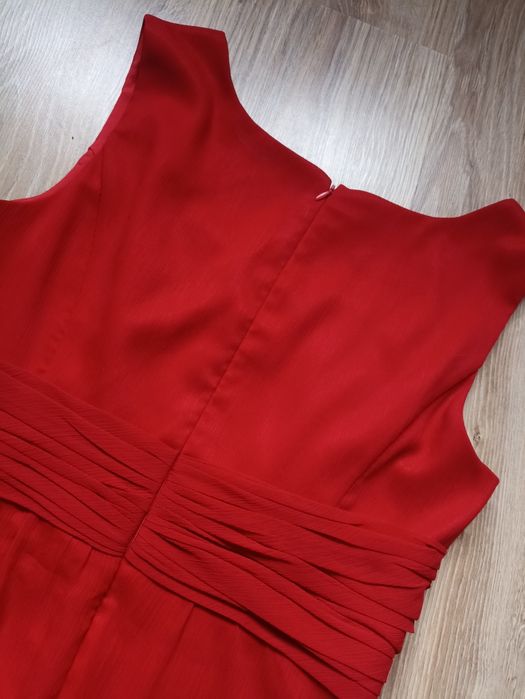 Sukienka czerwona tiul 42 XL damska suwak wesele