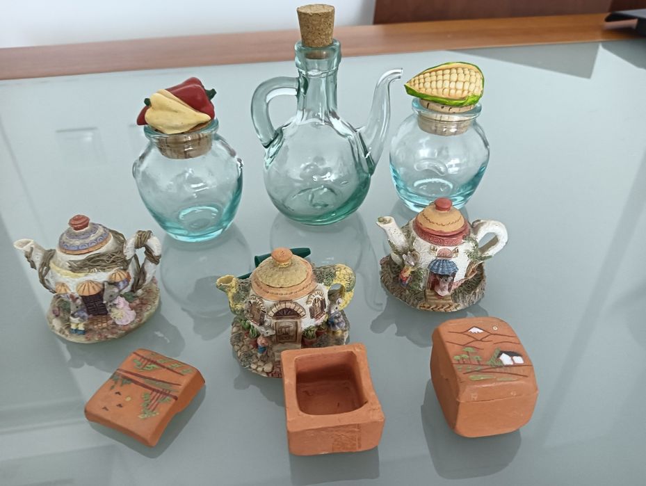 Peças porcelana cerâmica Barro Vidro antigas Pequenas dimensões*