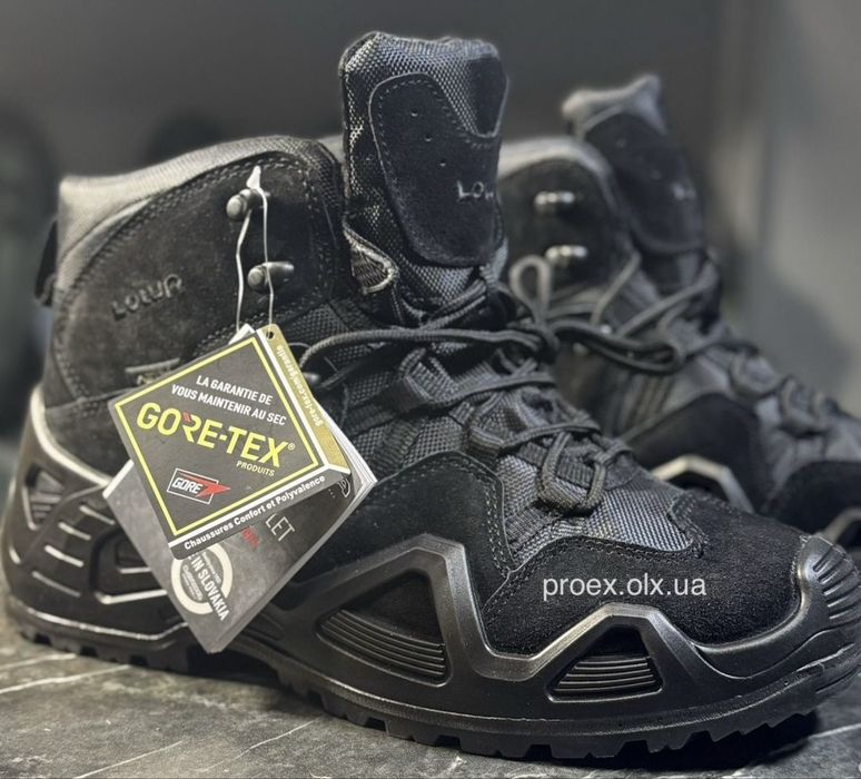 Тактичні черевики LOWA Zephyr GTX MID TF Black чорні військові черевики Gore-Tex для поліції та ЗСУ