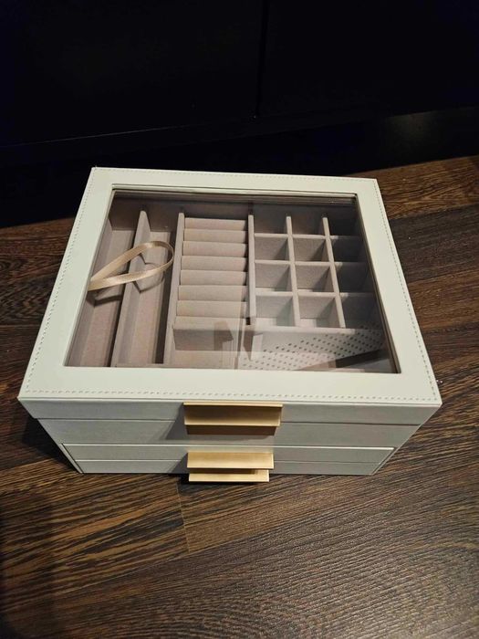 Szkatułka kuferek organizer na biżuterię kosmetyki przechowywanie