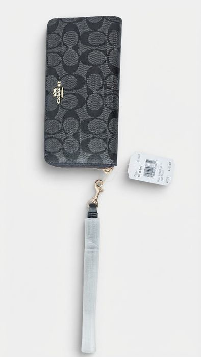 Coach Long Zip Around Wallet in Signature Canvas