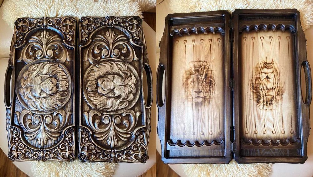 Нарды и шахматы из натурального дерева высокого качества на подарок