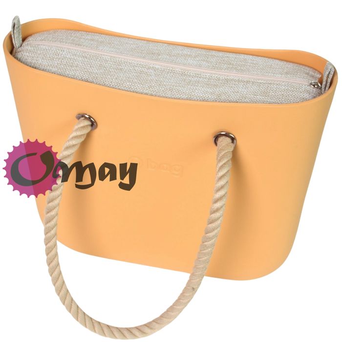 Naturalny organizer do OBAG STANDARD beż struktura 2 kieszenie OMAY