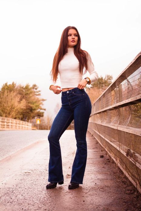 Topshop Jamie flare spodnie jeansy dzwony 26 30