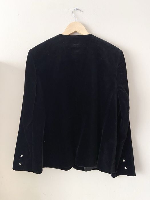 Welurowa czarna marynarka vintage rozm. M / L