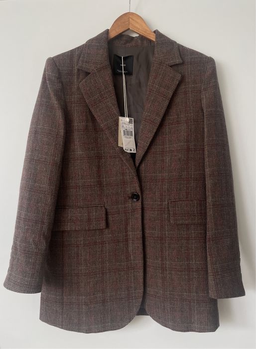 Mango NOWA marynarka żakiet oversize boyfriend wełna wełniany / 34 XS