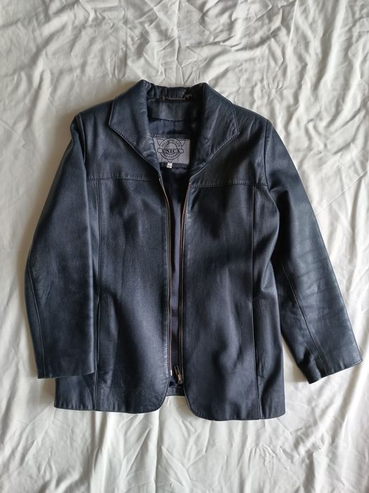 Skórzana granatowa kurtka Pelle Pellice Unica