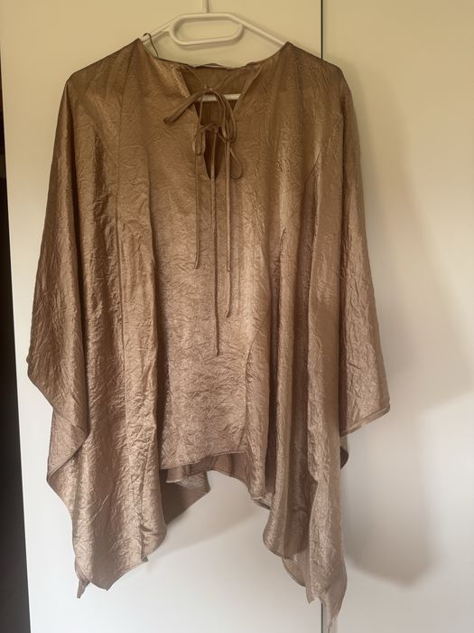 Zara komplet elegancki beżowy acetat