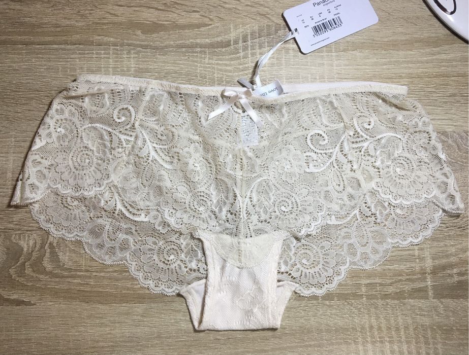 Andorra brief 38 M panache nude koronkowe koronka morelowe majtki