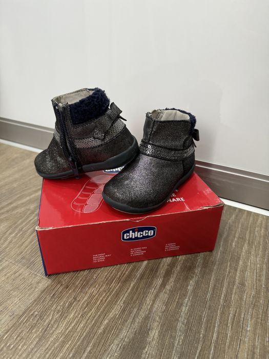 Ботинки туфли черевички Chicco натур Кожа 21р. Стелька 13 см сапожки
