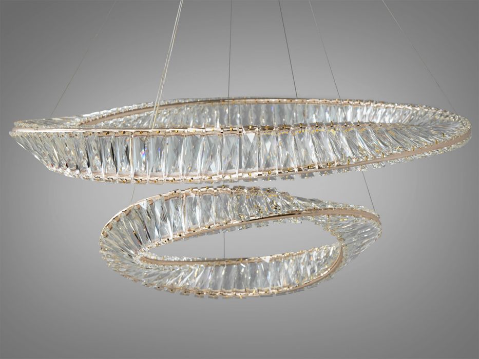 Світлодіодна люстра з пультом, 140 Вт, золото