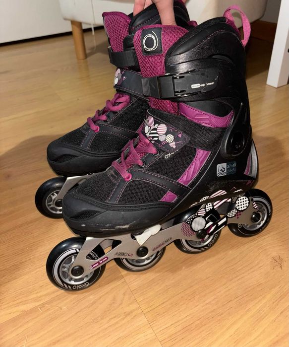Patins em linha ajustáveis de rapariga + Proteções