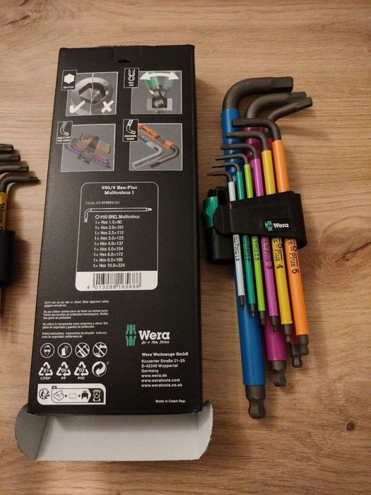 Wera Hex-Plus Multicolor  – zestaw kluczy imbusowych 9 szt. oryginał