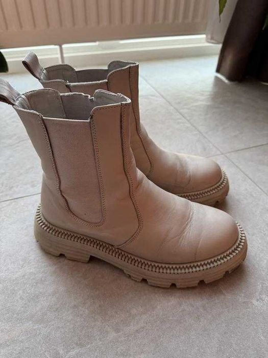 Чоботи челсі зимові з натуральної шкіри