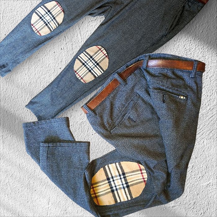 Spodnie eleganckie burberry rozciągliwe garnitur kosciol