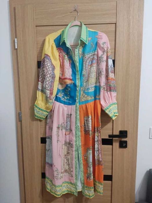 sukienka koszulowa luksusowa, lniana