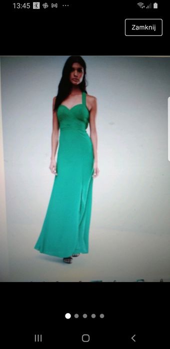 Sukienka wesela elegancka r.S/36 zielona,długa