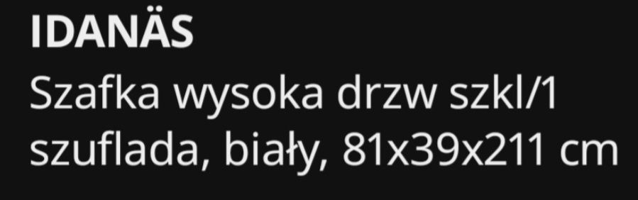 Ikea idanas witryna