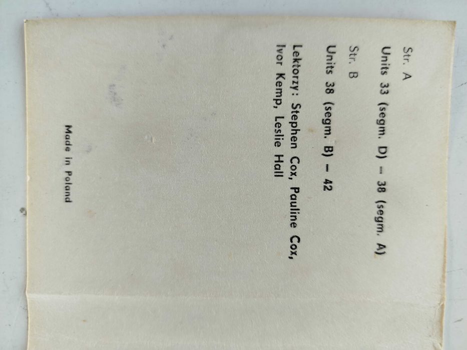 My New Hobby English Leszek Szkutnik kaseta Polskie Nagrania 33-42