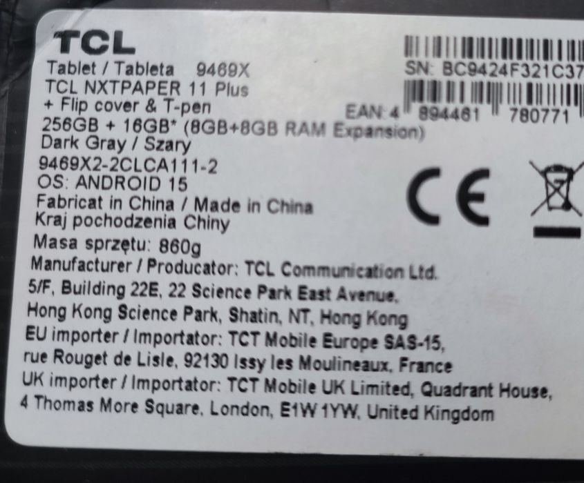 Tablet TCL NXTPAPER 11 Plus