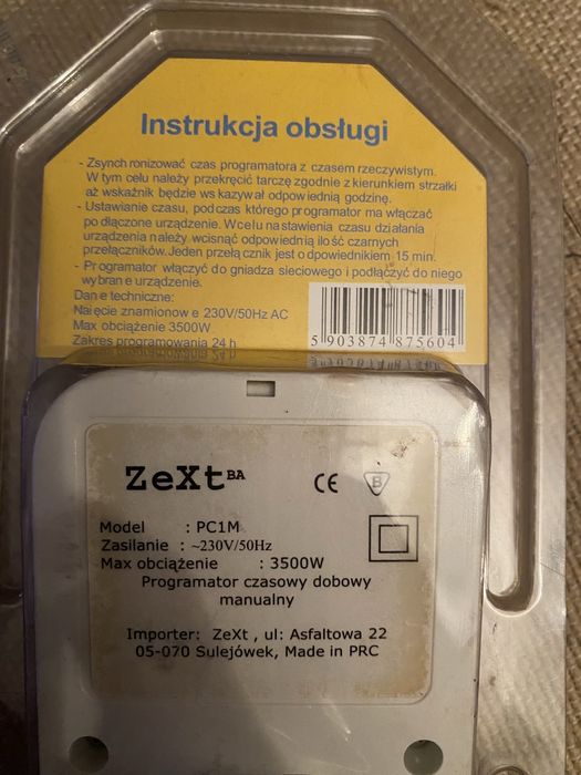 Programator czasowy manualny PC1M, ZeXt