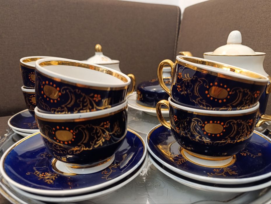 Чайний сервіз СССР Довбиш, Кобальт, перший гатунок