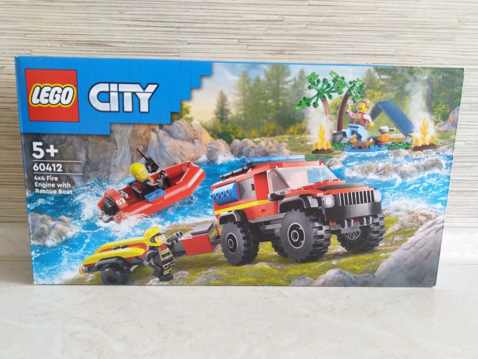 HIT Lego City terenowy wóz strażacki SUV z łodzią ratunkową 60412 KURIER