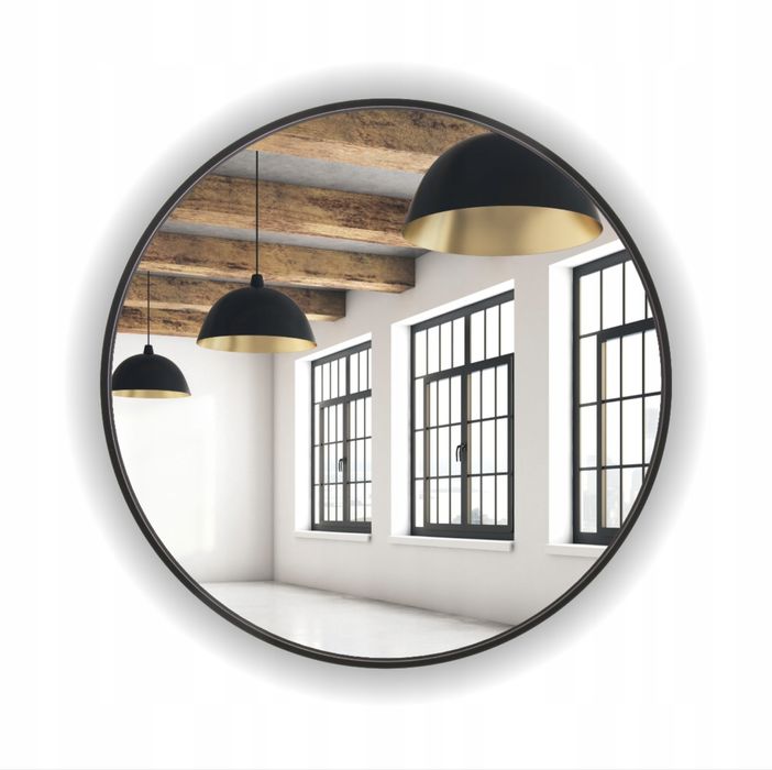 Lustro okrągłe czarne 55 CM LED