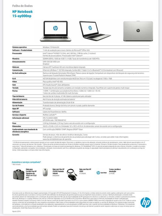 HP notebook 15 - ay000np