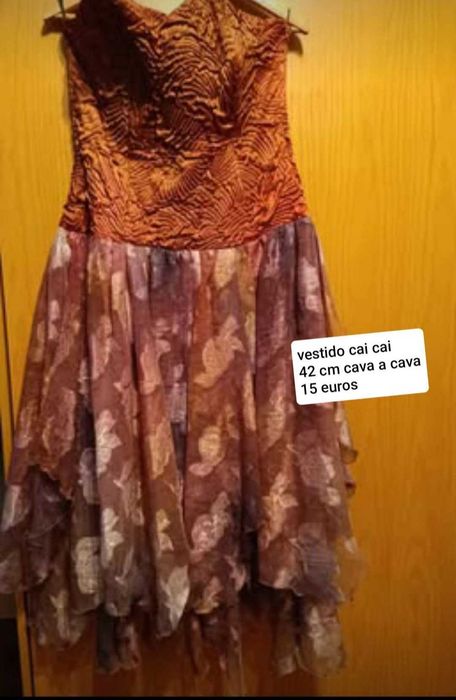Vestido de cerimónia tamanho unico 42cm cava a cava cai cai