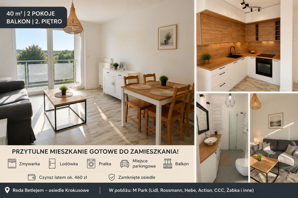 Wynajem mieszkania Reda zamkniete osiedle Krokusowe