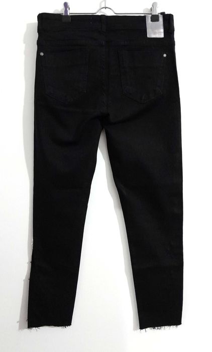 Calças de ganga pretas skinny com pérolas Zara T: 38