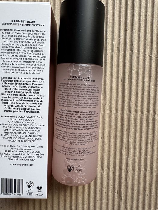 Iconic London prep set blur setting mist 120 ml
