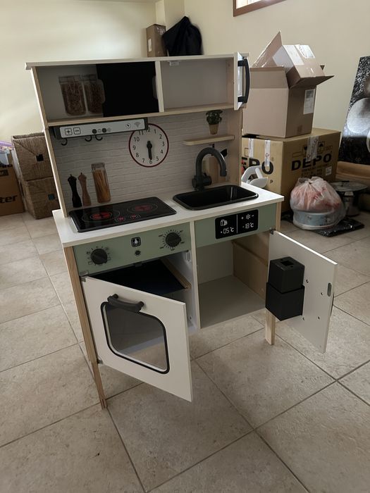 Cozinha brincar grande em madeira - tem luzes e sons