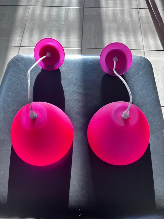 2 śliczne lampy z bezpiecznego grubego szkła