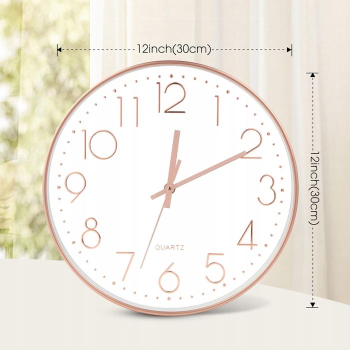 Zegar ścienny 30 cm cichy nowoczesny
