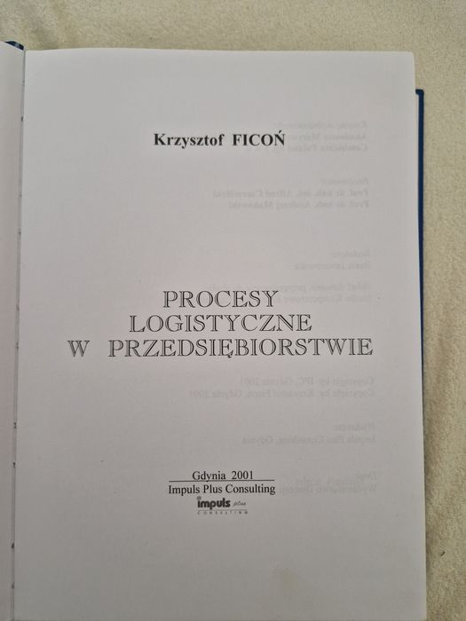 Książka  Procesy Logistyczne w Przedsiębiorstwie