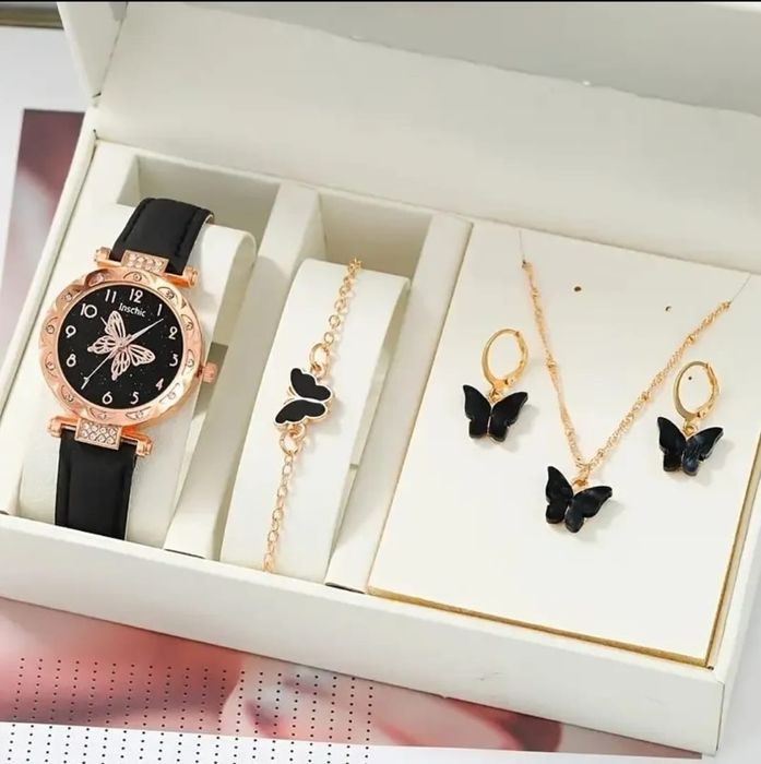 Zegarek motyle komplet