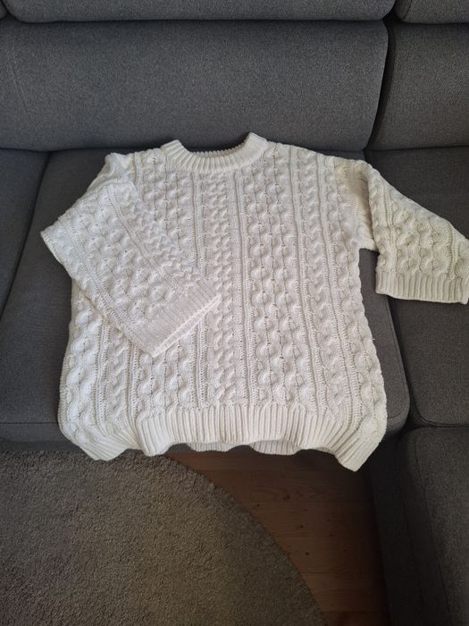 Biały Sweter H&M