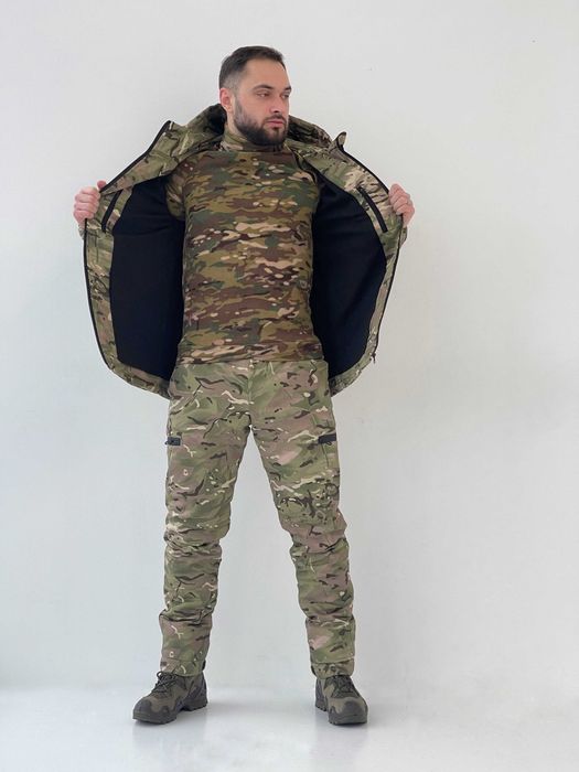 Військова форма утеплена зимова мультикам, костюм тактичний з флісом