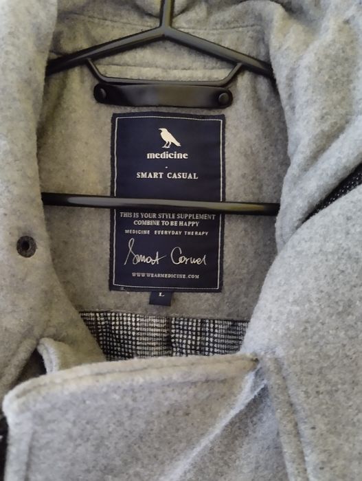 Płaszcz szary flauszowy L