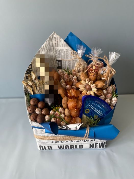 Фудбукет, смачний букет, подарок мужу, букет з ковбасок, мʼясні букети