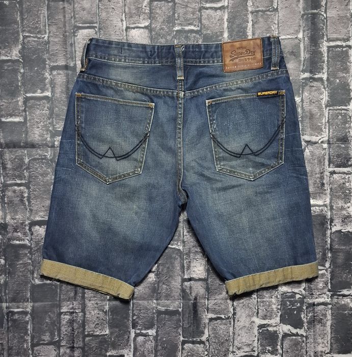 Superdry spodenki jeansowe męskie, szorty, logo, dżinsowe premium