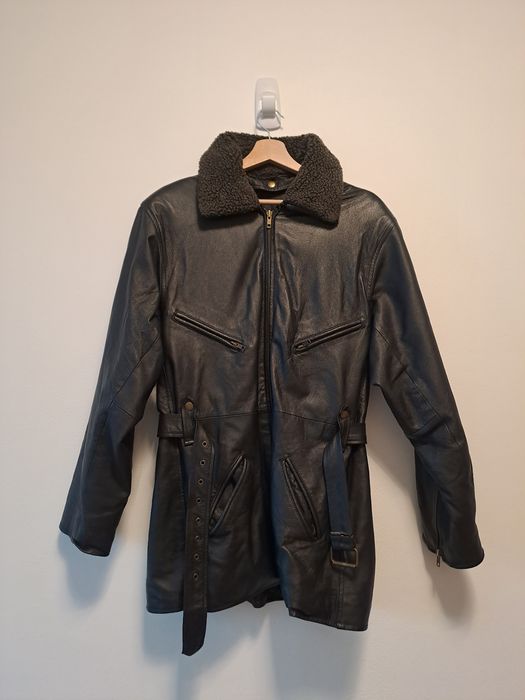 Vintage skórzana kurtka damska skóra 100% płaszcz M/L